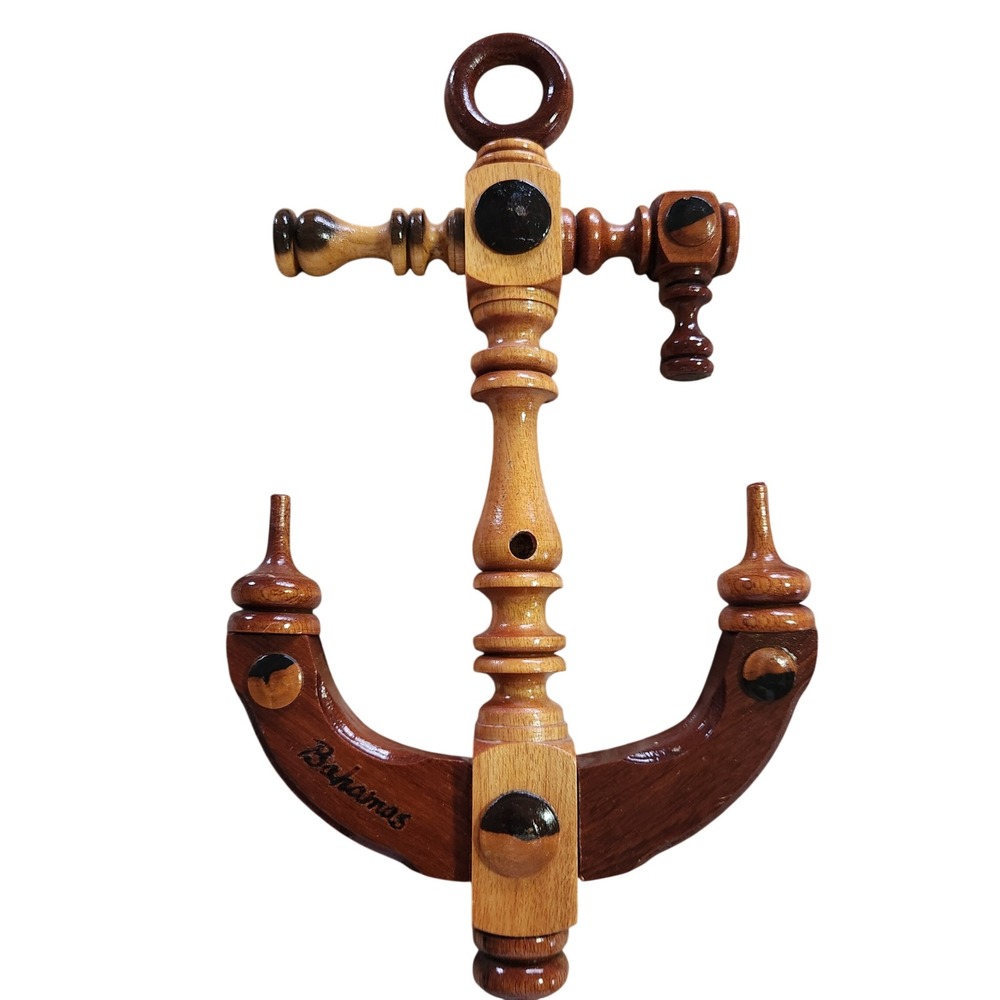 Nautical Wooden Anchor Vintage Decor Bahamas Nautical Decor Collectible 90s